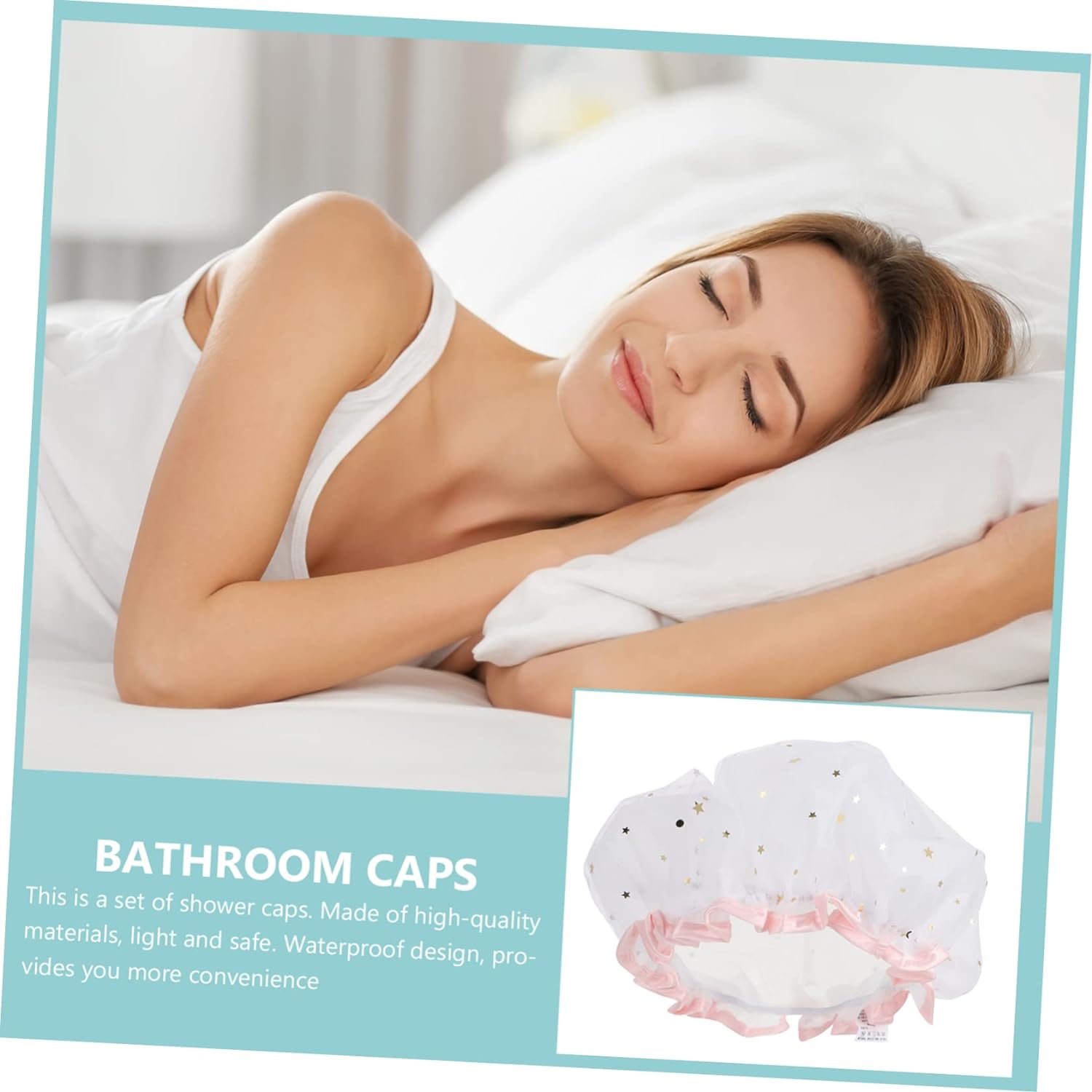 Angoily 2pcs Beauty Hat Women Spa Cap Modern Shower Cap Hair Salon Cap Elastic Bath Caps Chemo Cap Bath Accessories Hair Cap for Shower Spa Hair Caps Girl Hats Satin Hair Mask Miss Muslim