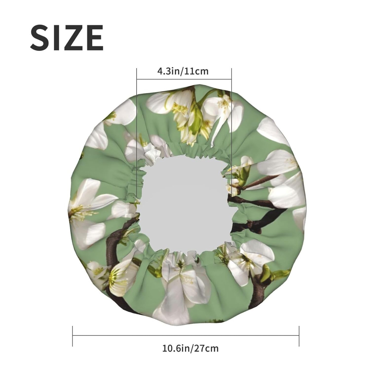 Ice Hockey print Print Reusable Shower Cap for Women,Double Waterproof Layers Bathing Hat,Quick Drying Bath Hair Cap