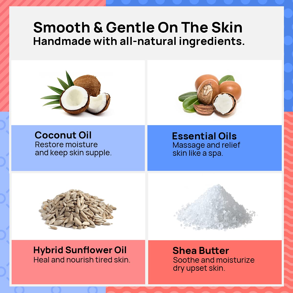 Lagunamoon Bath Bombs Gift Set, 6 Piece XXL Handmade Fizzy Shower Bombs with Essential Oils, Coconut Oil to Moisturize Dry Skin - Relaxing Spa Day for Women, Men, Kids - Birthday, Anniversary