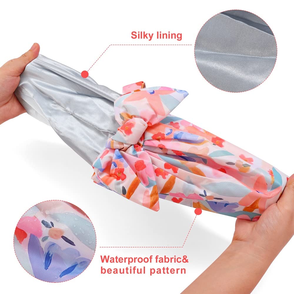 SinPinEra Luxury Shower Cap for Women,Waterproof, Double Layer, Resuable,Large Bath Cap