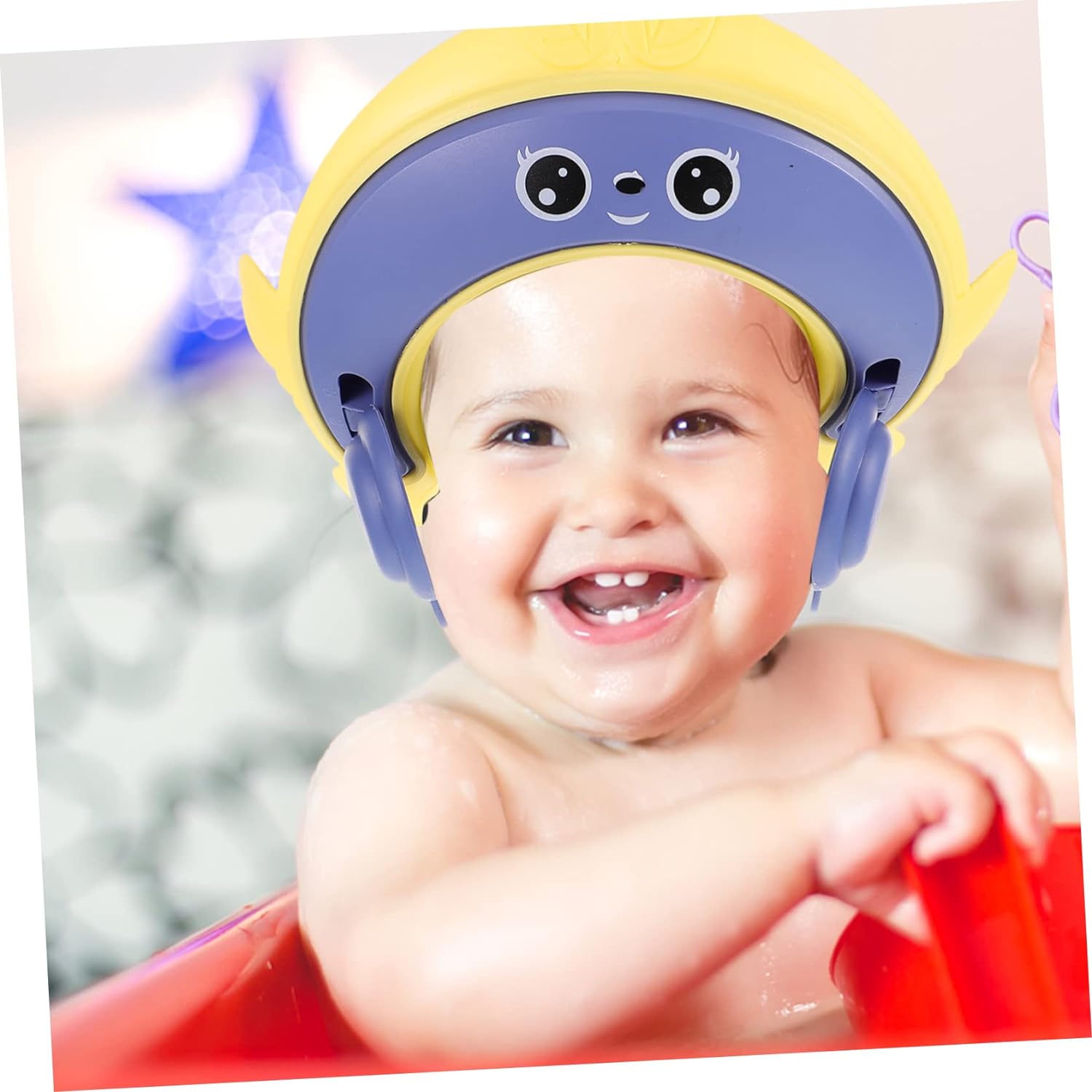 KOMBIUDA shampoo cap baby shower hat baby bath head protectors baby shampoo guard baby head wash cap protections bath caps infant shower cap baby crown bath products toddler child plastic