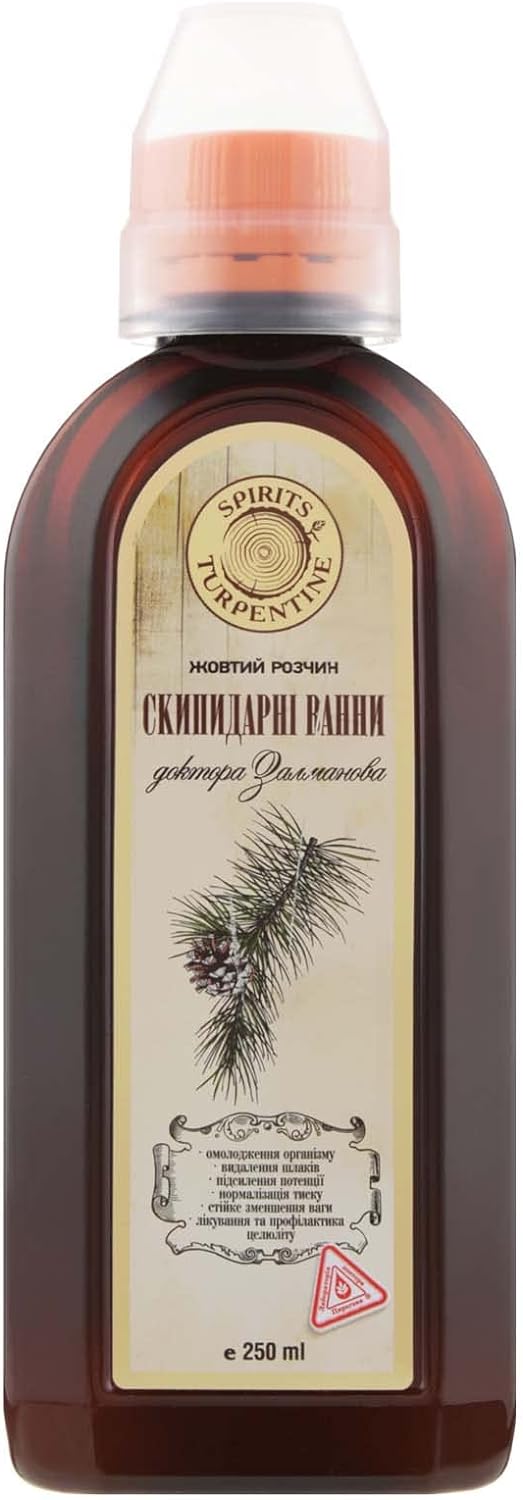 Zalmanov's Detox Turpentine Baths Yellow Emulsion by Doctor Pirogov's lab, 250 ml / 8.5 Fl Oz