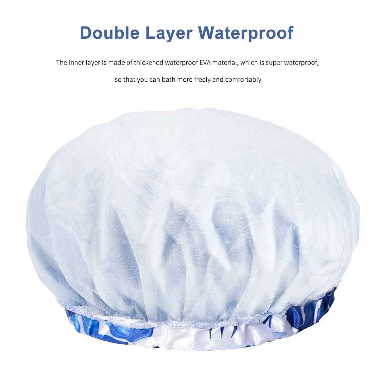 Auban Shower Cap Reusable,Ribbon Bow Bath Cap Large Design With Waterproof Exterior for All Hair Lengths,Great for Girls Spa Home Use,Hotel and Hair Salon (Green)