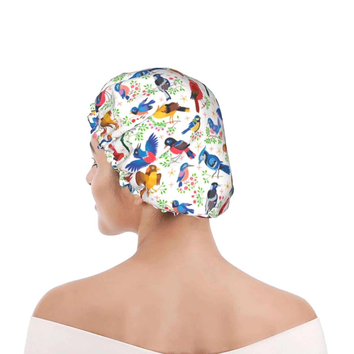 Rubber Ducks Shower Cap For Women Reusable Waterproof Double Layers Bath Cap Hair Protection Elastic Ladies Spa Salon Shower Hat