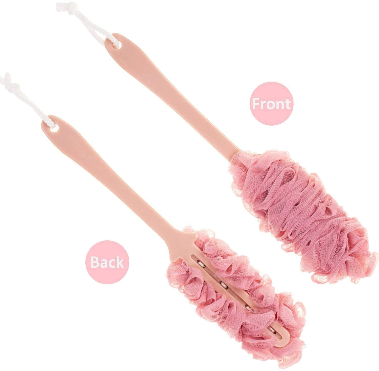 Arswin Back Scrubber for Shower, Loofah Long Handle Bath Body Brush, Soft Nylon Mesh Sponge On a Stick for Shower Men Women Kids Elderly, Exfoliating Scrub Cleaning Luffa for All Kinds of Skin(Blue)