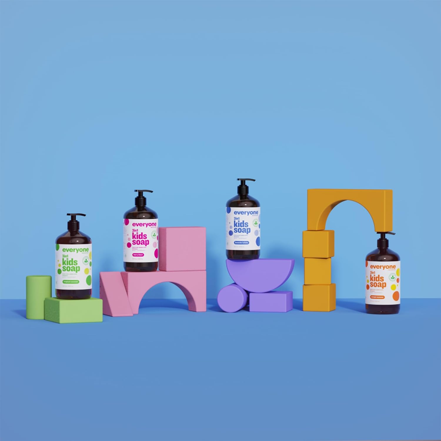 Everyone 3-in-1 Kids Soap, Body Wash, Bubble Bath, Shampoo, 32 Ounce (Pack of 2), Lavender Lullaby, Coconut Cleanser with Plant Extracts and Pure Essential Oils