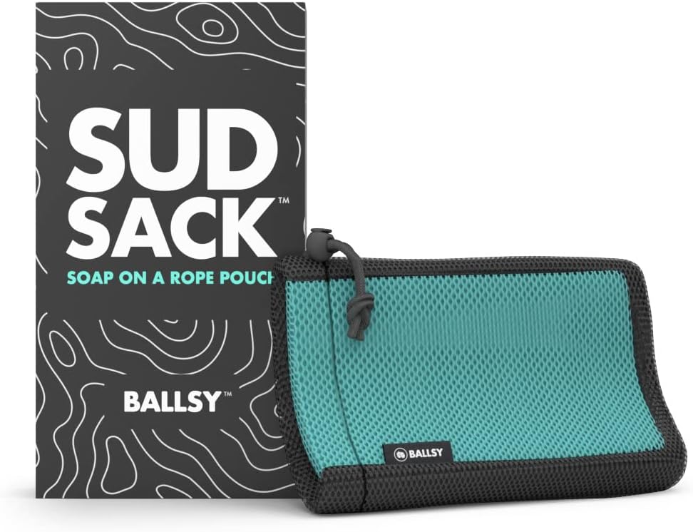 Ballsy Sud Sack Soap Pouch, Exfoliating Sponge for Baths and Showers