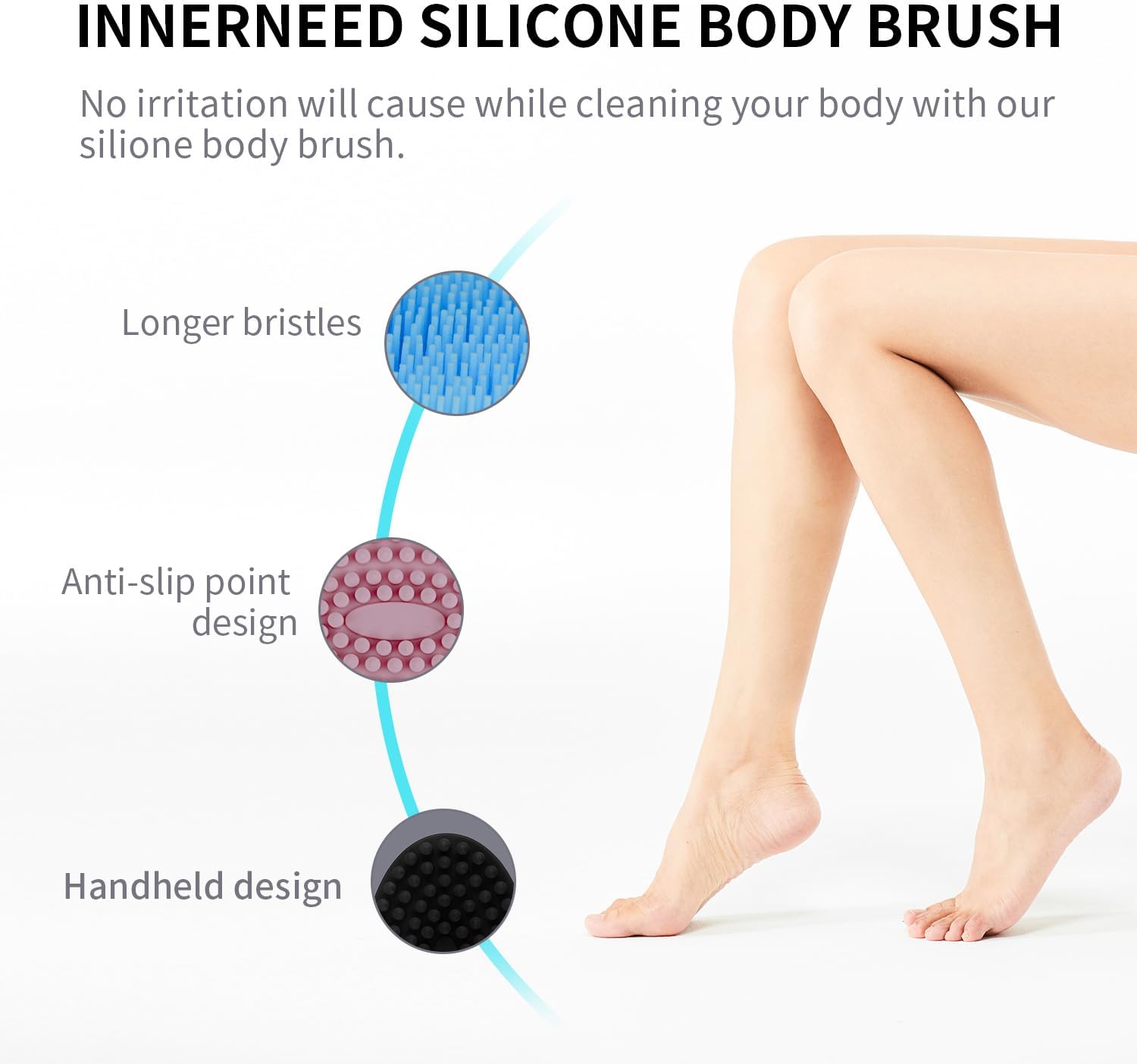 Silicone Body Scrubber, Silicone Loofah, Body Wash Scrubber, Body Scrub Brush, Body Scrubbers for Use in Shower, Silicone Loofah Body Scrubber, Exfoliating Body Scrubber Mens Women, Gifts for Mens