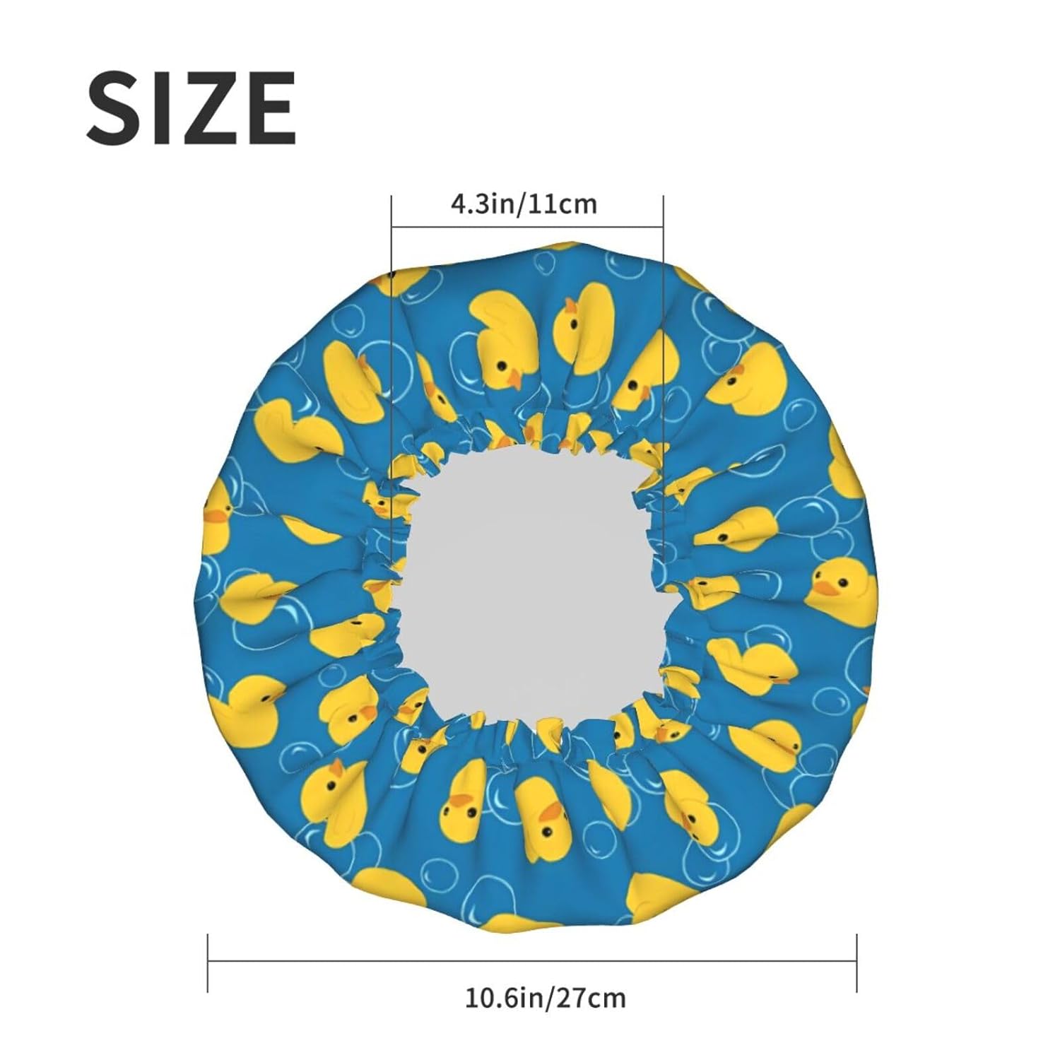 Rubber Ducks Shower Cap For Women Reusable Waterproof Double Layers Bath Cap Hair Protection Elastic Ladies Spa Salon Shower Hat