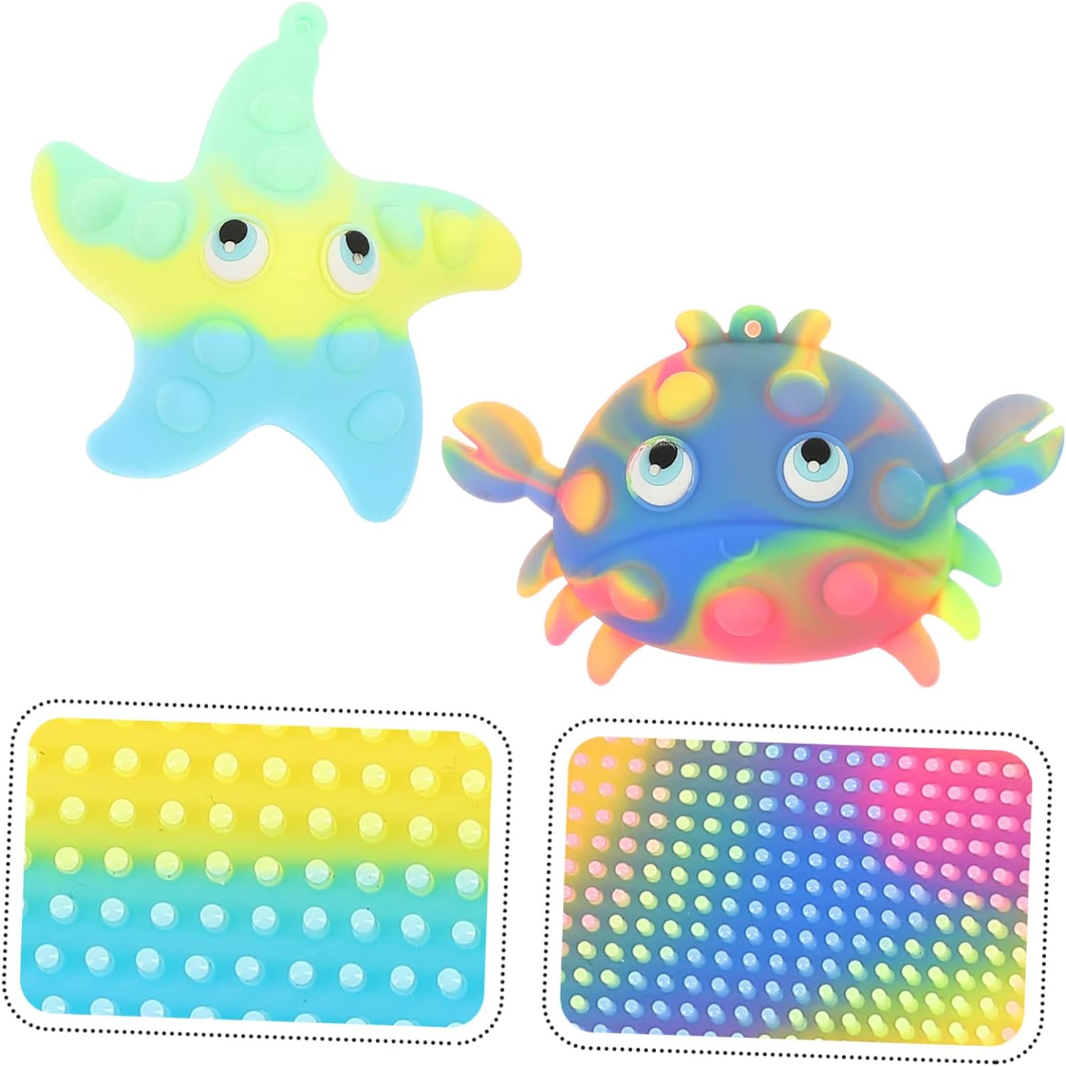 Beatifufu 2 pcs Silicone Bath Brush Bathing Massage Brush sea Animal Shower Ball Soft Shower Scrubber Facial Cleansing Brush Crab Starfish Bath Toy Silica Gel Cleaning Brush Baby Body