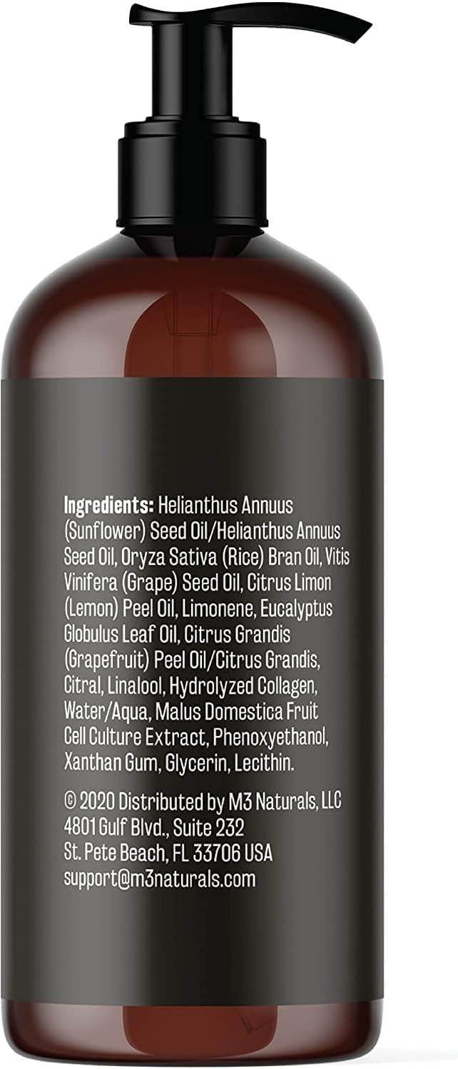 Anti Cellulite Massage Oil and Sore Muscle Body Oil | Massage Oil for Massage Therapy | Collagen and Stem Cell Skin Tightening Cellulite Cream and Massage Lotion for Women 8 Fl Oz by M3 Naturals