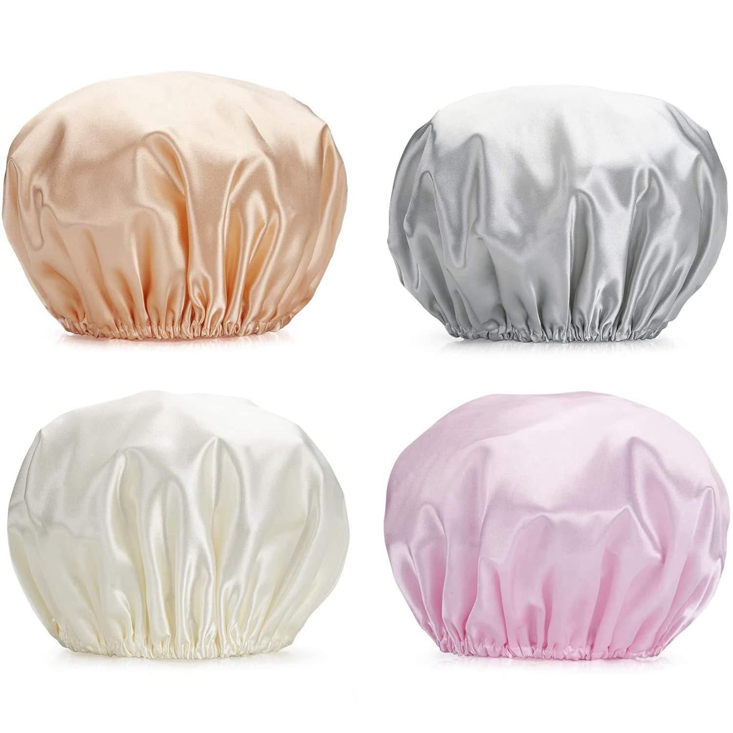 Bathing cap Bath Hair Hat Waterproof Reusable Shower Cap with Elastic Band Solid Color for Spa Salon Shower Cooking