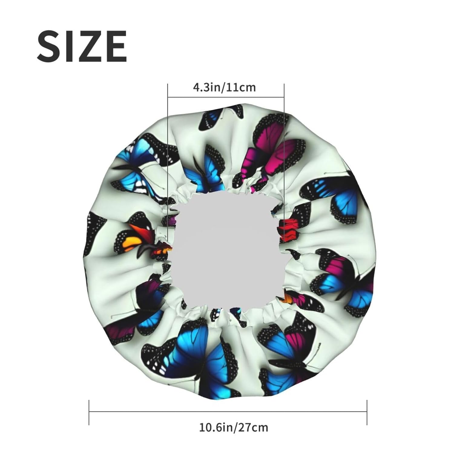 Ice Hockey print Print Reusable Shower Cap for Women,Double Waterproof Layers Bathing Hat,Quick Drying Bath Hair Cap