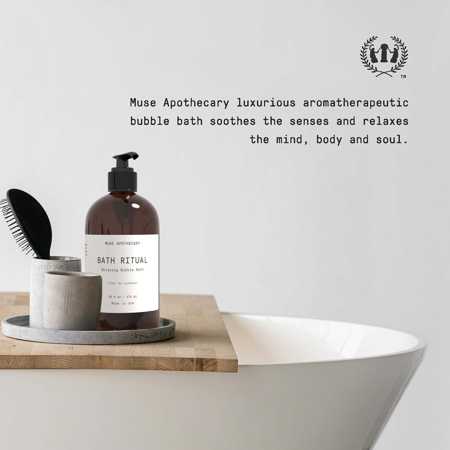 Muse Bath Apothecary Bath Ritual - Aromatic and Nourishing Bubble Bath, Infused with Natural Aromatherapy Essential Oils - 16 oz, Fleur du Lavender, 2 Pack