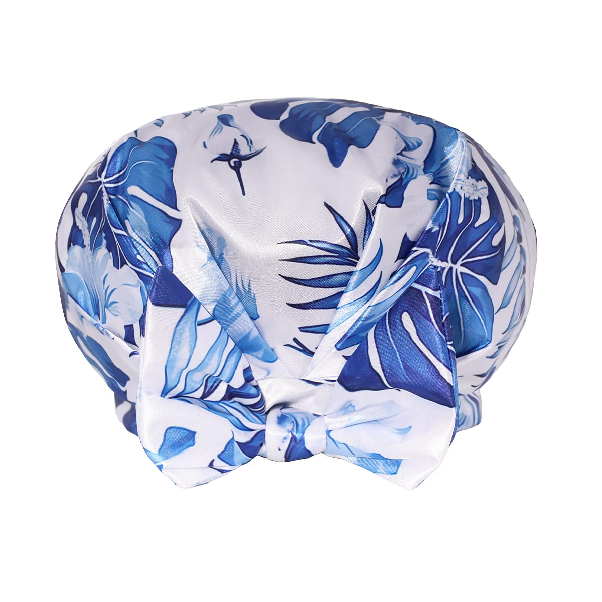 Auban Shower Cap Reusable,Ribbon Bow Bath Cap Large Design With Waterproof Exterior for All Hair Lengths,Great for Girls Spa Home Use,Hotel and Hair Salon (Green)