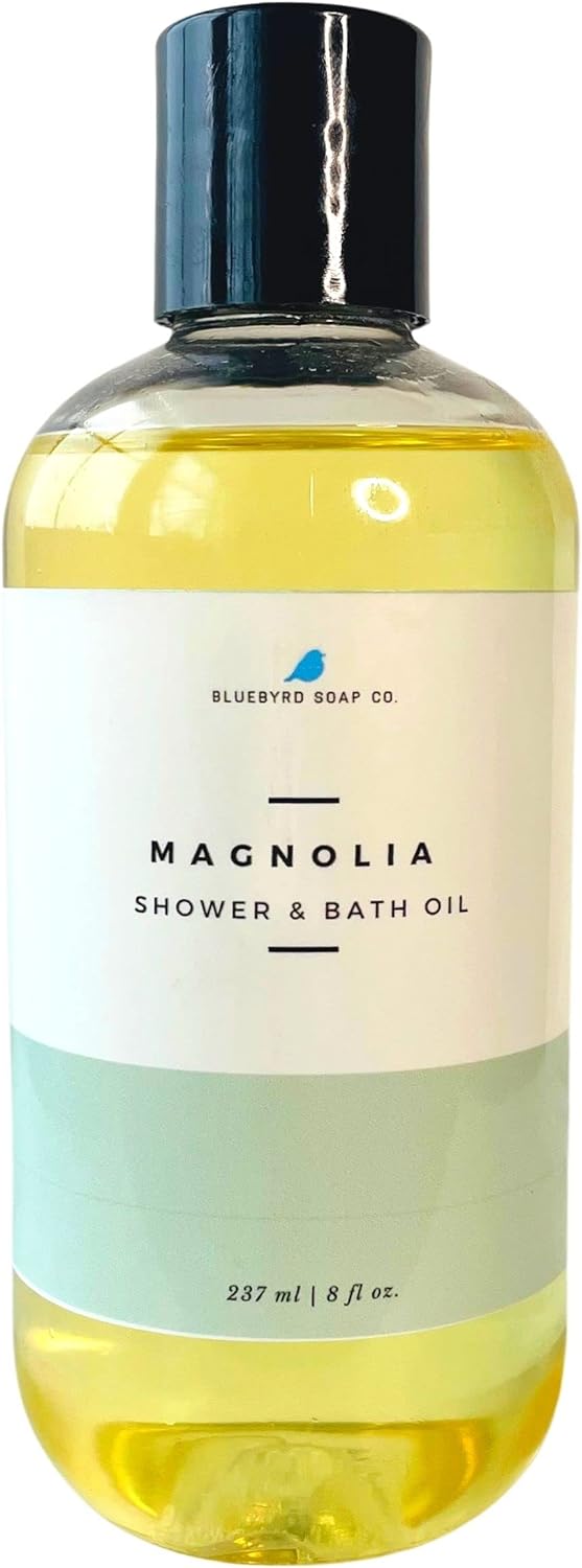 Bluebyrd Soap - White Tea Shower Oil & Bath Oil | Hydrating Plant Based Oils for Bath & Shower | Natural Body Oil Moisturizer | Revitalizing Clean Beauty Bath Oil (White Tea)