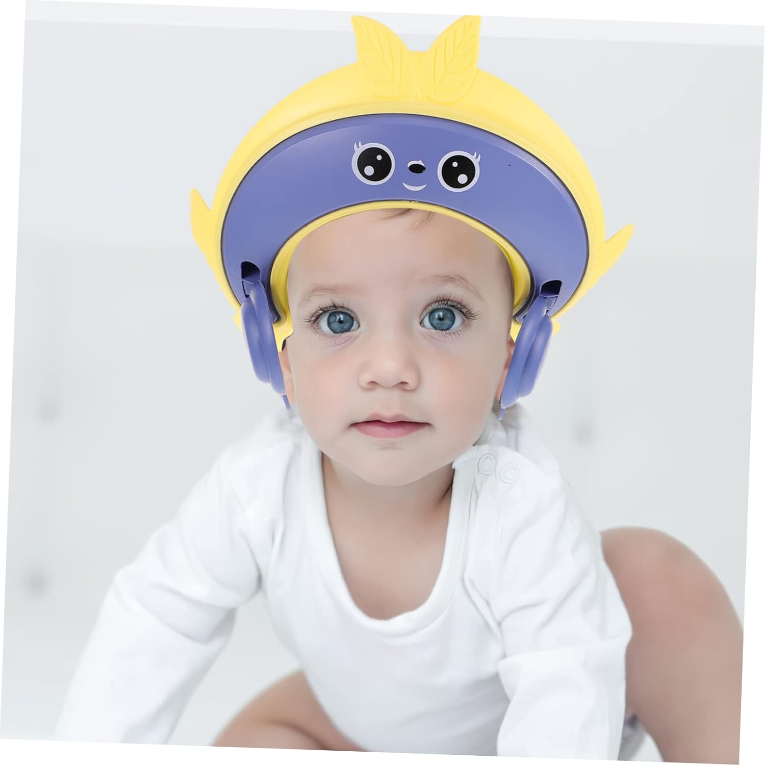 KOMBIUDA shampoo cap baby shower hat baby bath head protectors baby shampoo guard baby head wash cap protections bath caps infant shower cap baby crown bath products toddler child plastic