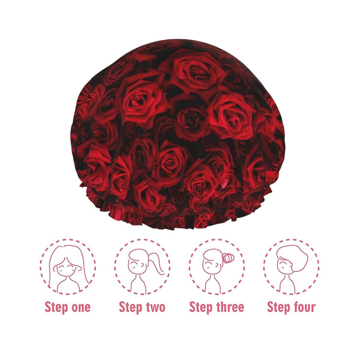 Rubber Ducks Shower Cap For Women Reusable Waterproof Double Layers Bath Cap Hair Protection Elastic Ladies Spa Salon Shower Hat