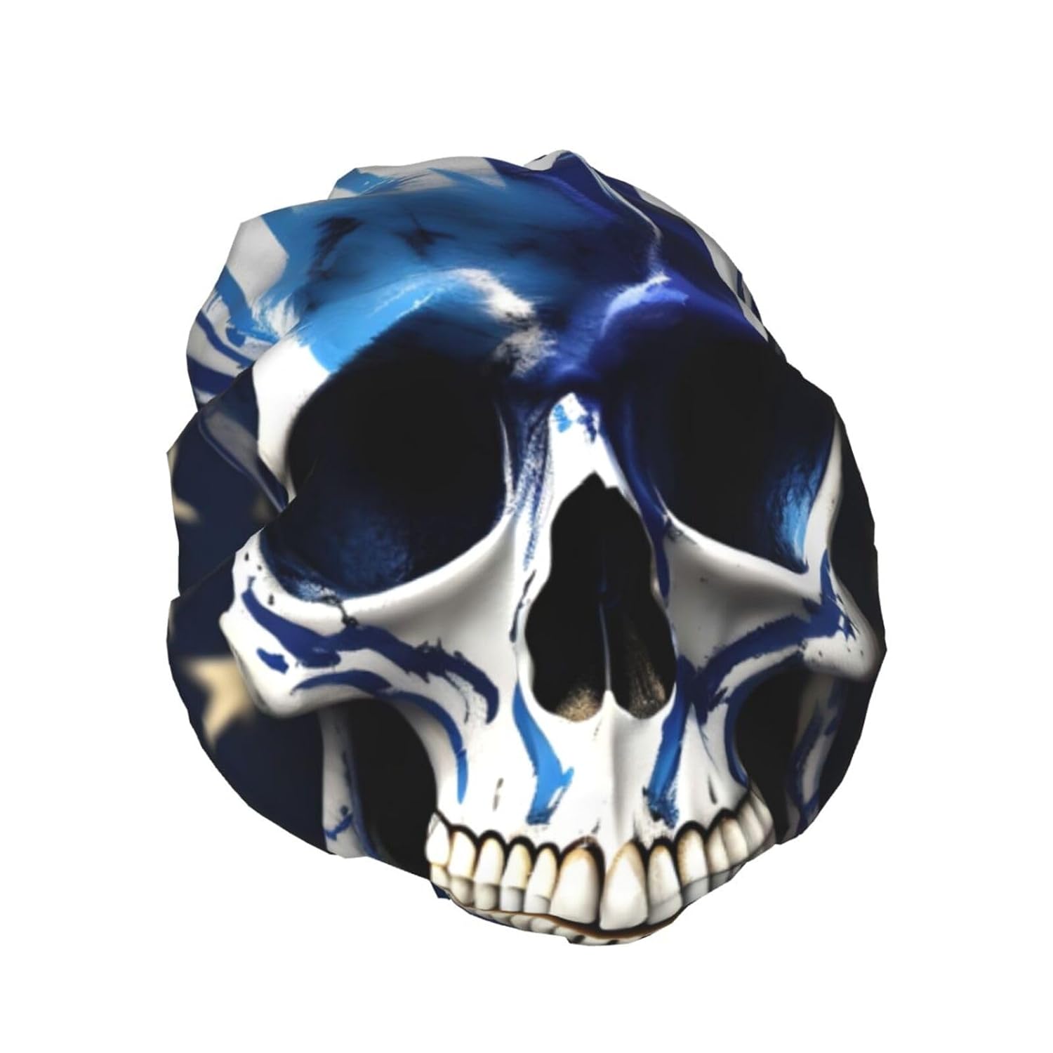 Ice Hockey print Print Reusable Shower Cap for Women,Double Waterproof Layers Bathing Hat,Quick Drying Bath Hair Cap