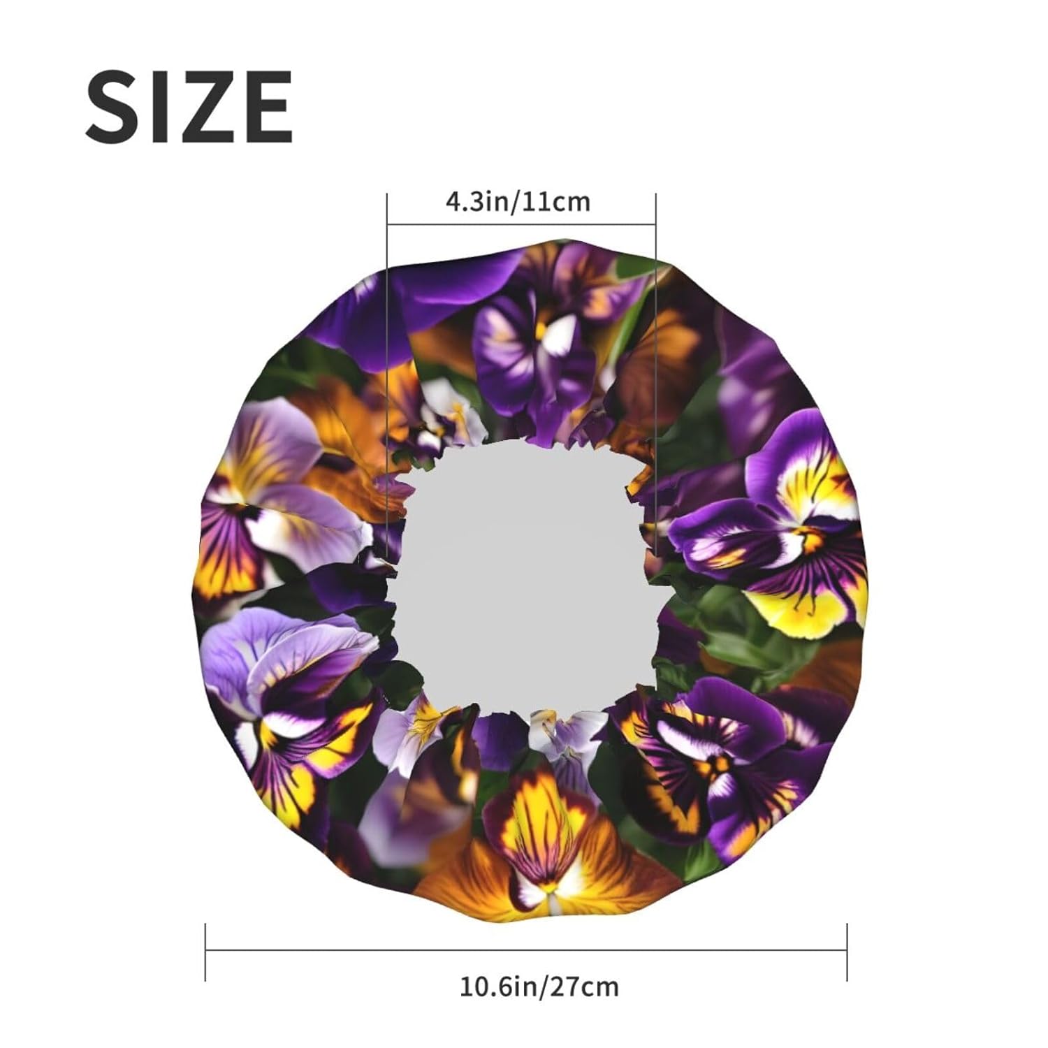 Ice Hockey print Print Reusable Shower Cap for Women,Double Waterproof Layers Bathing Hat,Quick Drying Bath Hair Cap