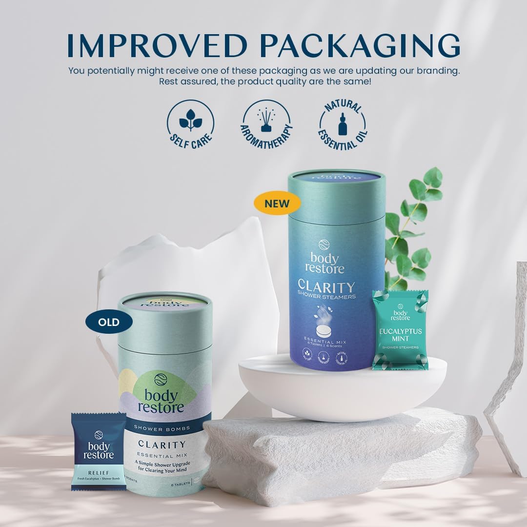 BodyRestore Shower Steamers Aromatherapy 15 Pack - Christmas Gifts Stocking Stuffers, Relaxation Birthday Gifts for Women and Men, Stress Relief and Luxury Self Care, Eucalyptus Shower Bath Bombs