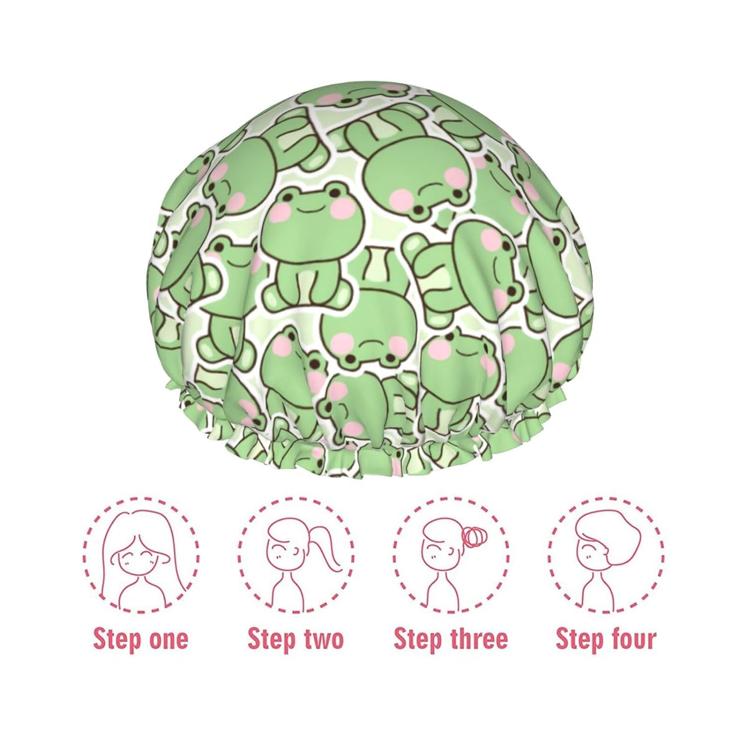 Rubber Ducks Shower Cap For Women Reusable Waterproof Double Layers Bath Cap Hair Protection Elastic Ladies Spa Salon Shower Hat