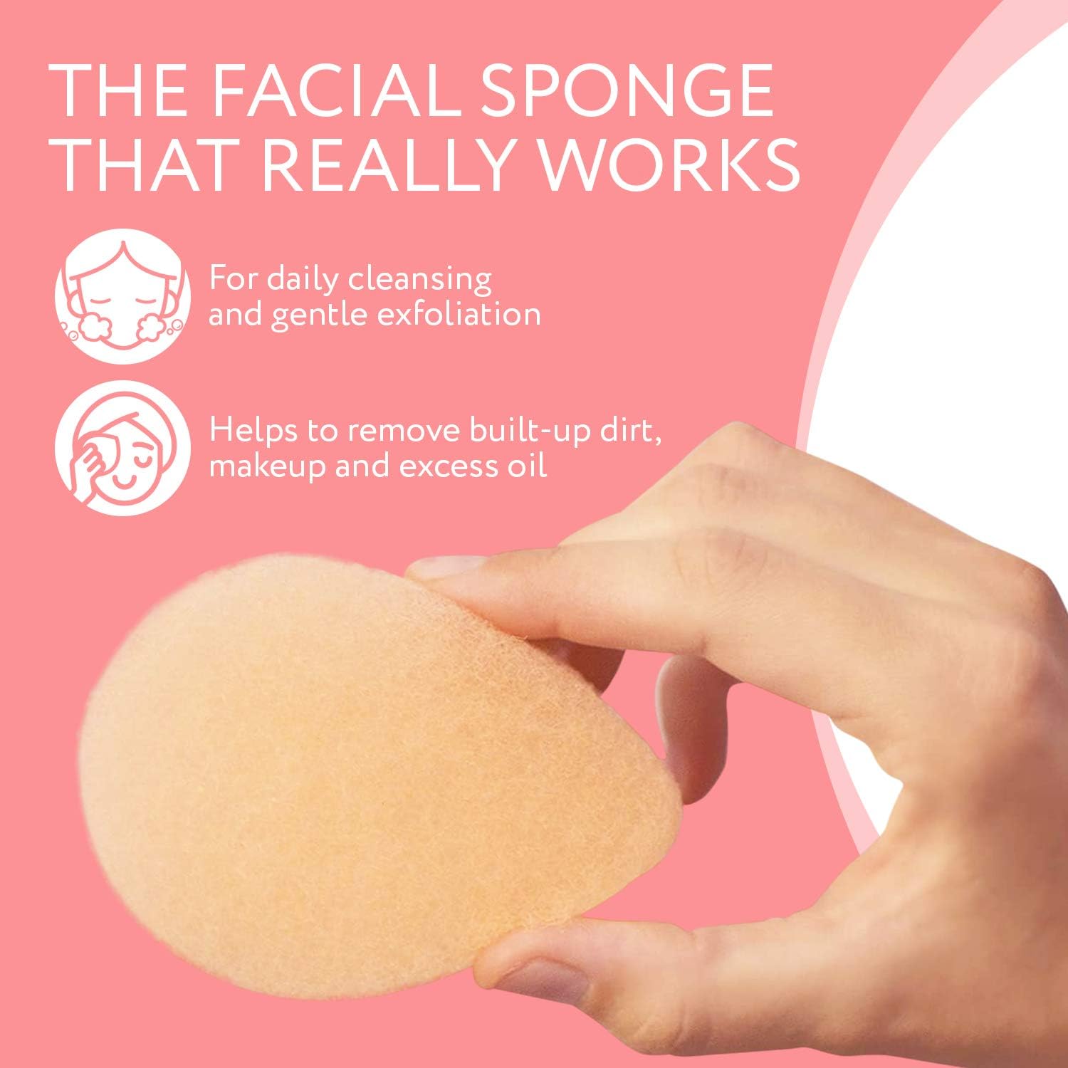 10 Pack Facial Sponge for Daily Cleansing and Gentle Exfoliating - Buff Exfoliating Facial Sponge Pads for Removing Dead Skin, Dirt, and Makeup - Christmas Gifts for Women - Made in The USA