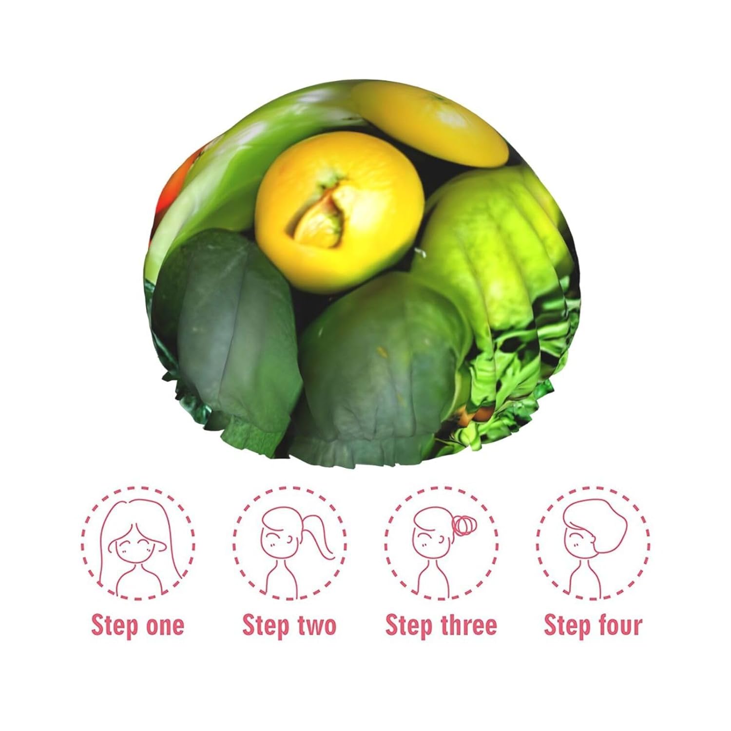 Ice Hockey print Print Reusable Shower Cap for Women,Double Waterproof Layers Bathing Hat,Quick Drying Bath Hair Cap