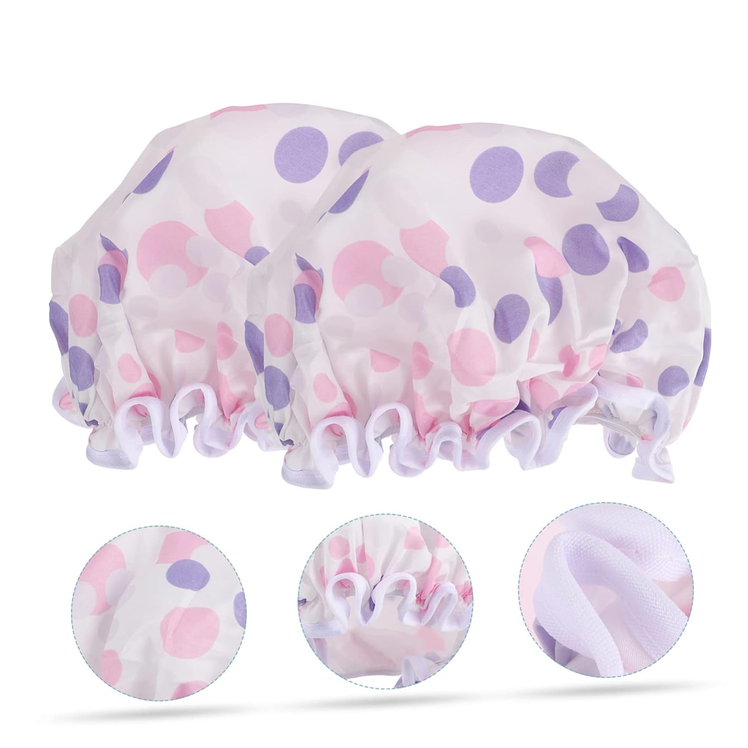 Angoily 2pcs Beauty Hat Women Spa Cap Modern Shower Cap Hair Salon Cap Elastic Bath Caps Chemo Cap Bath Accessories Hair Cap for Shower Spa Hair Caps Girl Hats Satin Hair Mask Miss Muslim