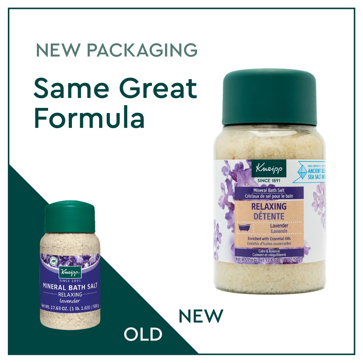 Kneipp Mineral Bath Salt Pampering Gift Set, Lavender, Dream Away, Arnica for Joints, Refreshing Eucalyptus, 2.1 Ounce 4-Pack