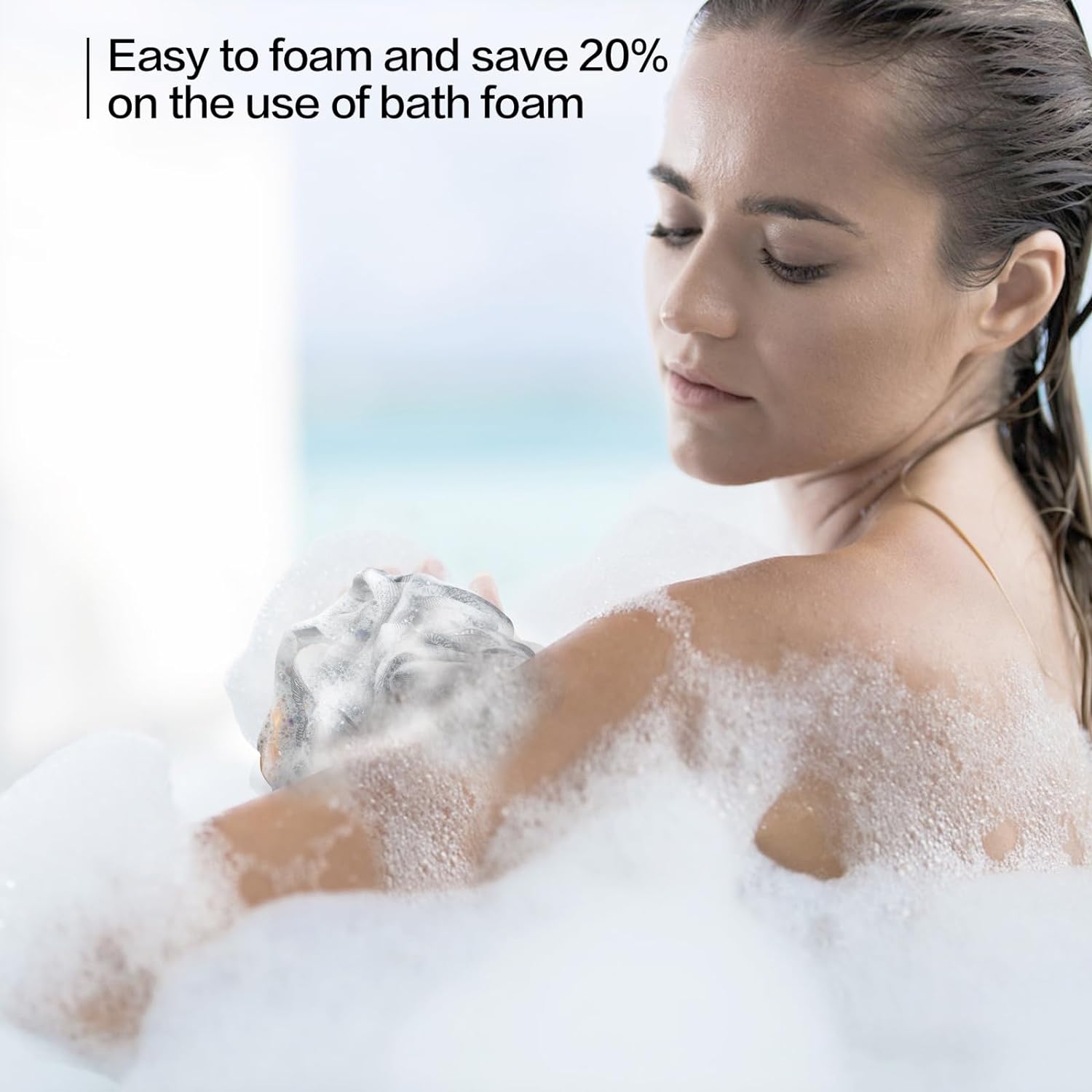 Fishent Loofah Bath Sponge Shower Loofahs, 4 Pack Soft Loofa Exfoliating Body Scrubber Mesh Shower Puff Pouf Ball Luffa for Men and Women(50g/pcs)