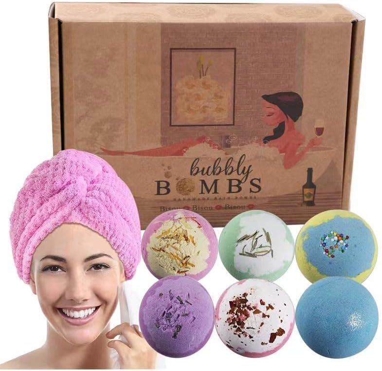 Bath Bombs Gift Set of 12, Natural Bath Bombs with Fizzes, Shea, Coco Butter, Scented Organic Bath Bomb, Gift Set for Women, Bath Bombs for Women