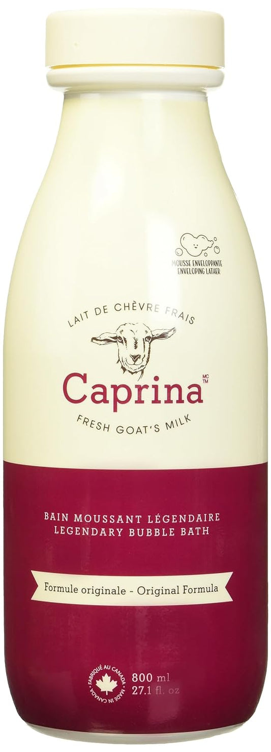 Caprina by Canus Bubble Bath, Original Formula, 27.1 oz, Pack of 4, with Fresh Canadian Goat Milk,Red