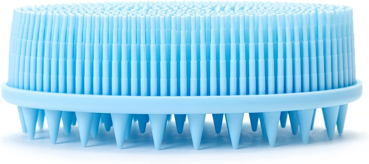 Premium Sensory Brush for Kids or Autism,Soft Silicone Body Scrubber,2 in 1 Sensory Room Occupational Therapy Sensory Brushes,Silicone Loofah,Pets Shower Brush Bath Brush Shampoo Brush(Whale-Teal)