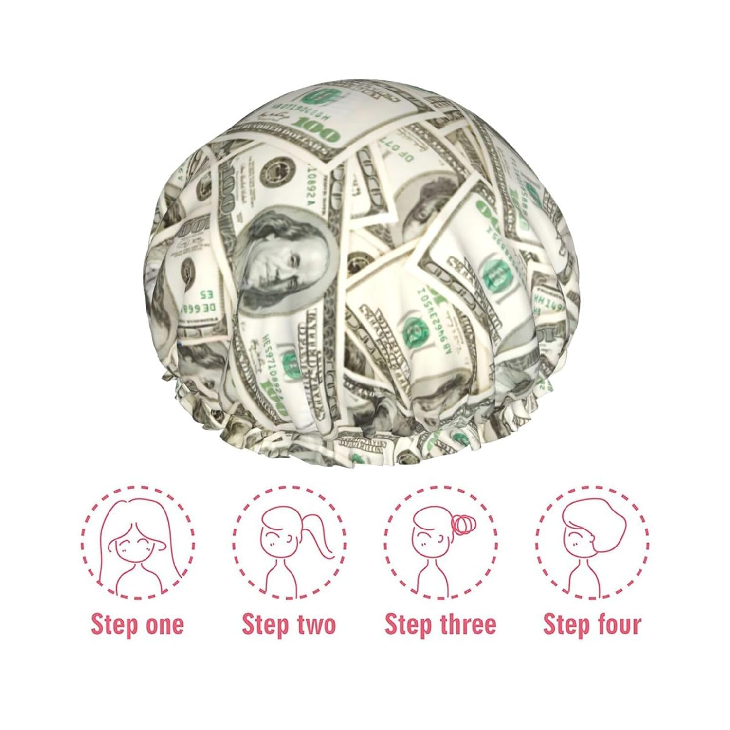 Rubber Ducks Shower Cap For Women Reusable Waterproof Double Layers Bath Cap Hair Protection Elastic Ladies Spa Salon Shower Hat