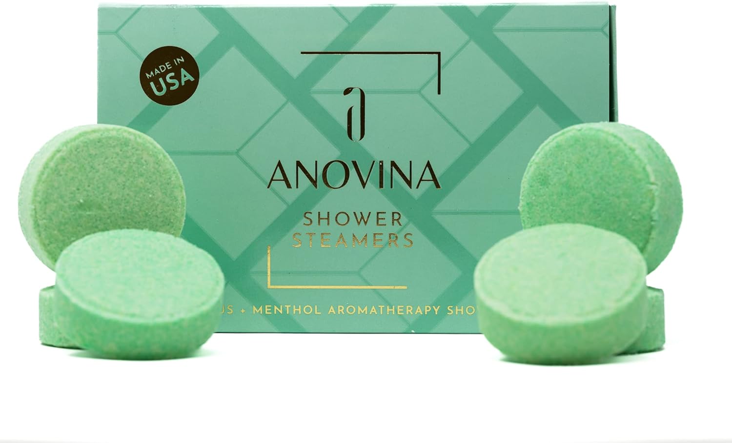 Anovina 6XL Eucalyptus Essential Oil Shower Steamers Gift Box. Proudly Made in USA. Shower Tablets Gifts for Men and Women. Shower Bomb Aromatherapy. Self Care Aromatherapy Gifts for All Occasions