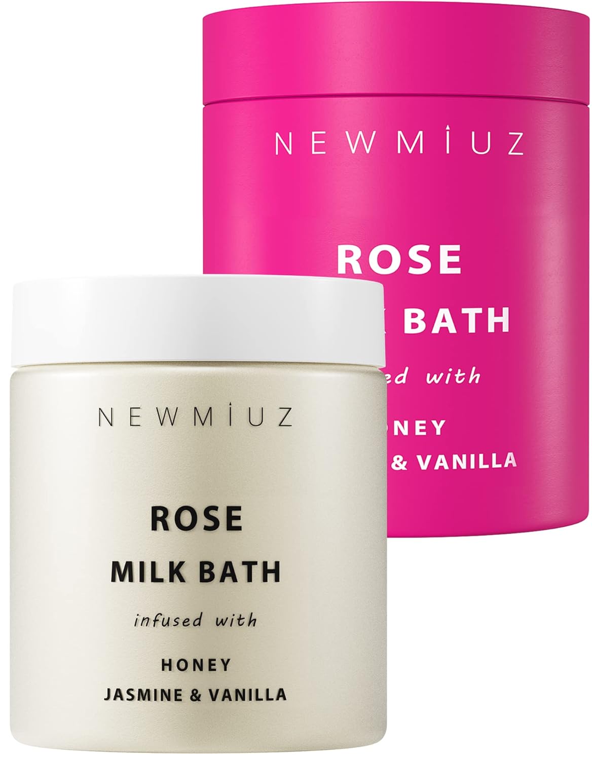 Calming Rose Coconut Milk Bath Soak Moisturize & Soften Skin Honey Jasmine Vanilla Destress Luxury Spa Bath Salt Powder Birthday Christmas Stress Relief Gifts for Women Perfect Stocking Stuffers