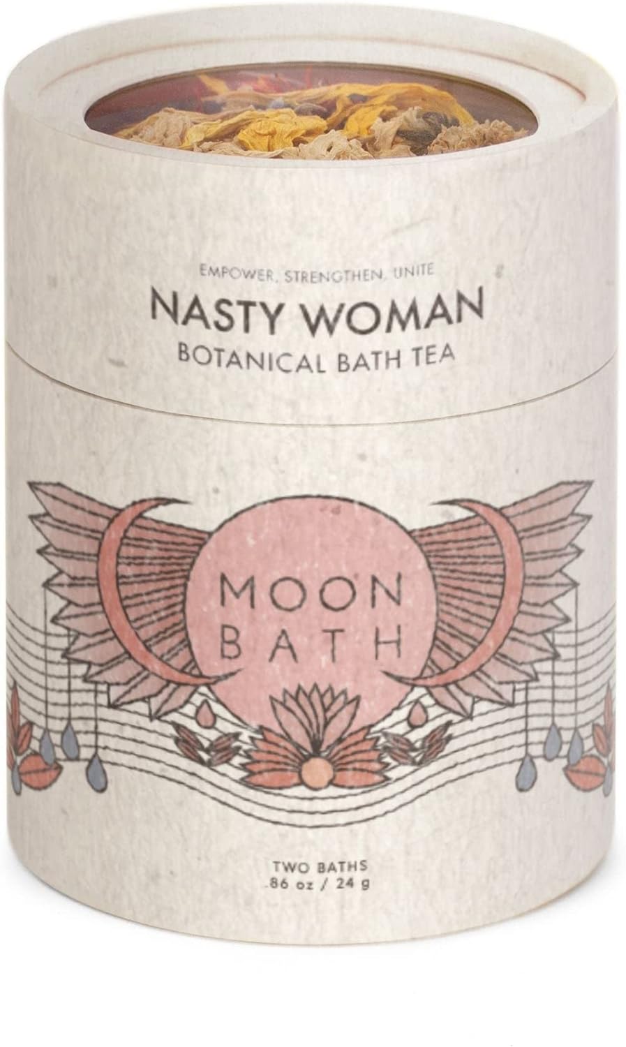 Moon Bath Botanical Bath Tea | New Moon Herbal Ayurvedic Bath Tea Soak w/Lavender, Jasmine & Chamomile for 2 Baths & Organic Body Care for Lunar Alignment | Made in USA