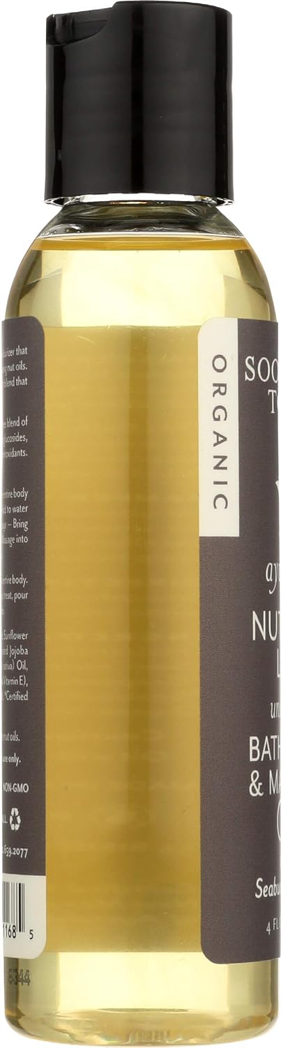 Soothing Touch Nut Free Lite Organic Bath Body & Massage Oil, Unscented, 4 Ounce