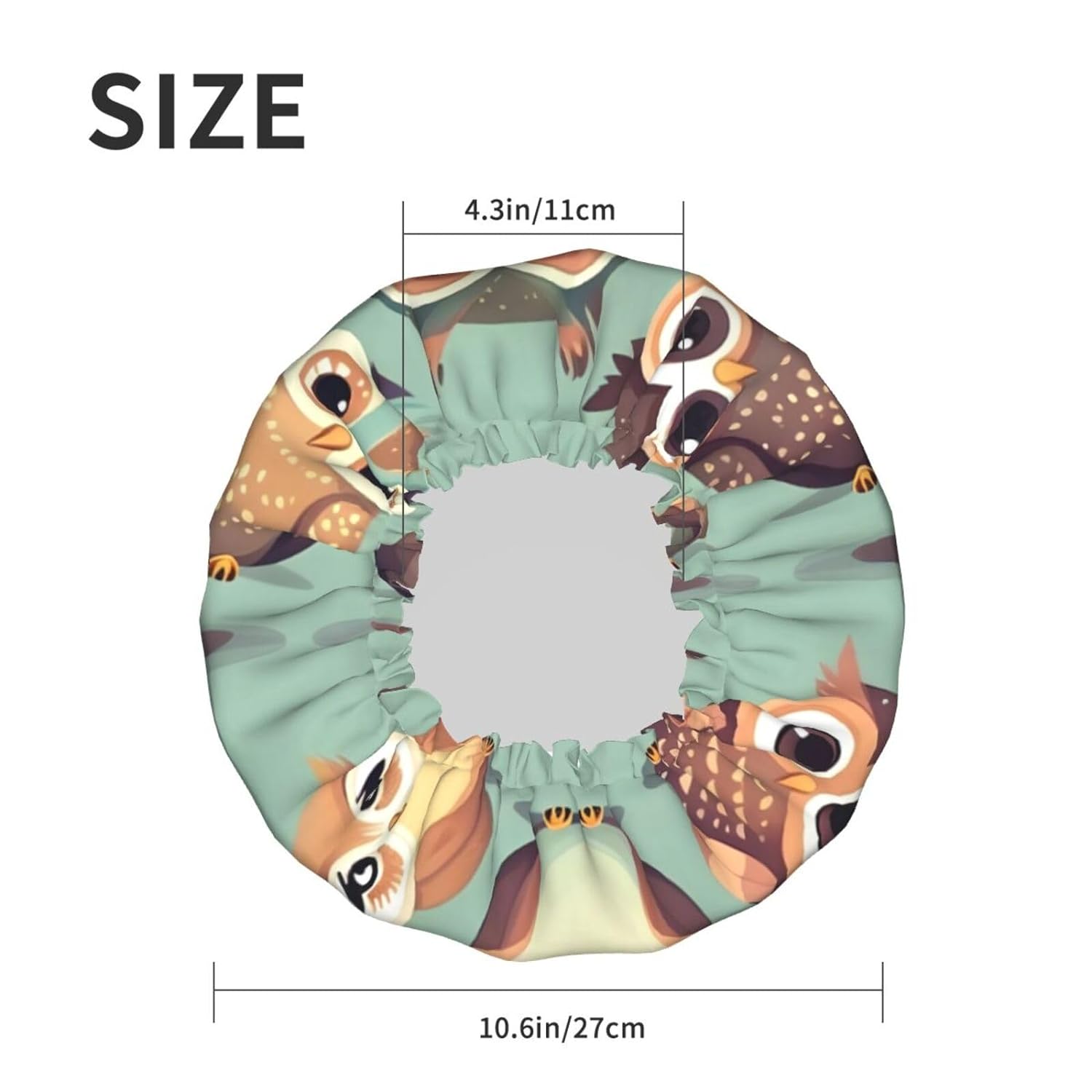 Ice Hockey print Print Reusable Shower Cap for Women,Double Waterproof Layers Bathing Hat,Quick Drying Bath Hair Cap