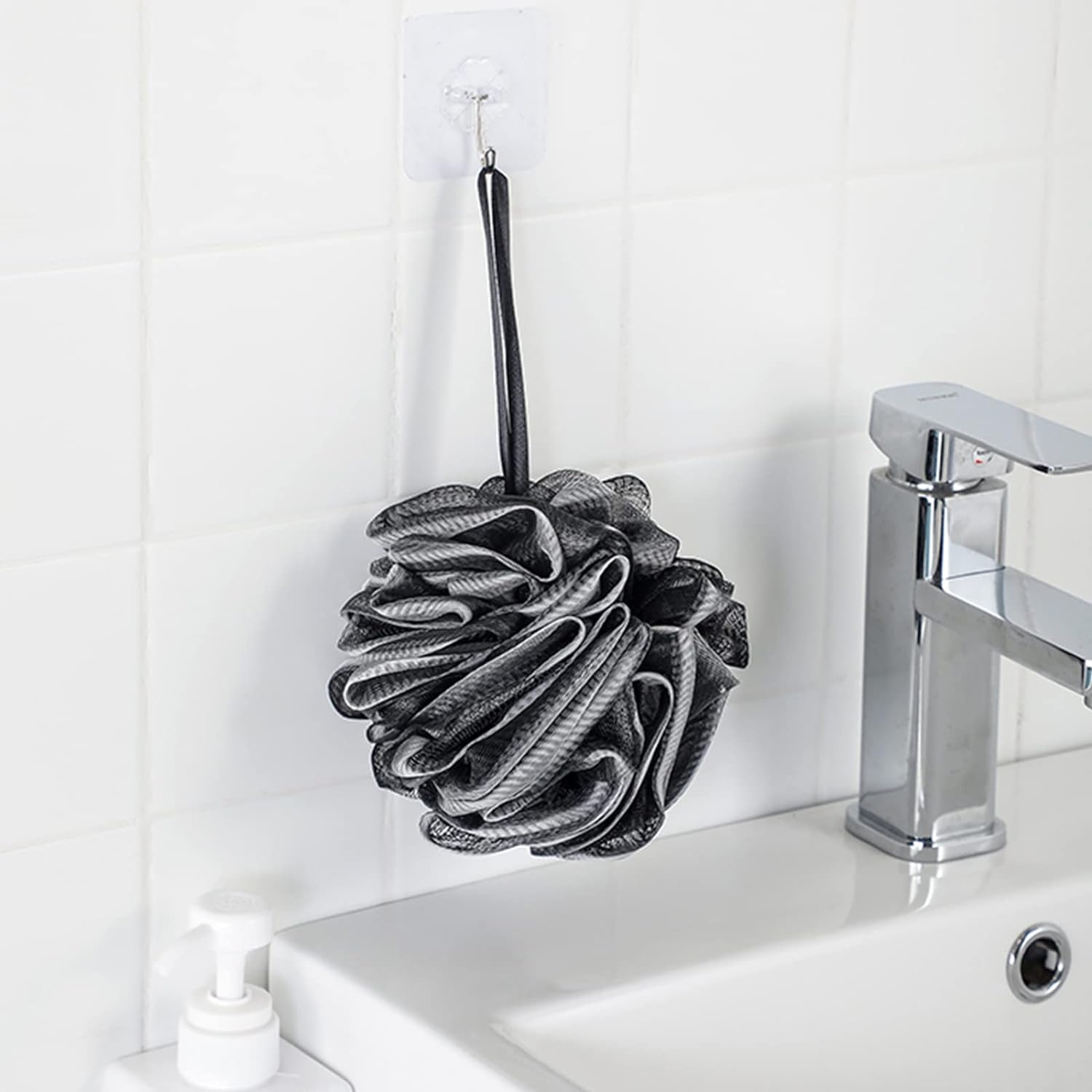 Fu Store Loofah Sponge Shower Loofahs 50g Bath Sponges Mesh Balls 4 Colors for Body Wash Back Scrubber Bathroom Men Women - 4 Pack Scrubber Cleaning Bathing Accessories