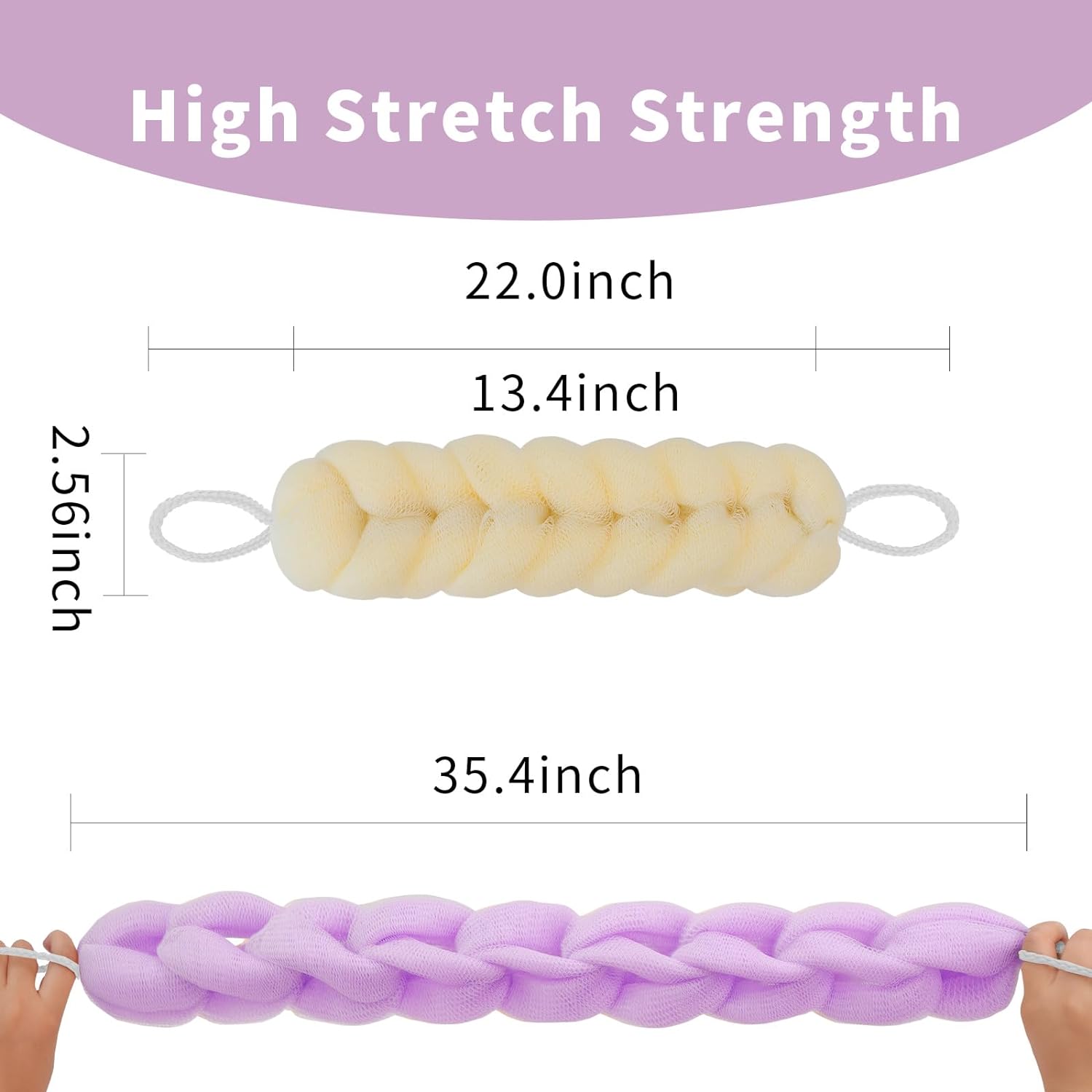 BCKENEY Bath Loofah Shower Sponge Soft Mesh Loofah Body Scrubber with Long Loofah Bath Sponge for Men Women Body Wash Exfoliator Shower Puffs