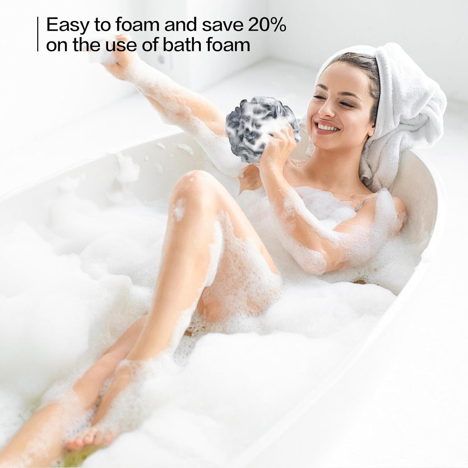 Fishent Loofah Bath Sponge Shower Loofahs, 4 Pack Soft Loofa Exfoliating Body Scrubber Mesh Shower Puff Pouf Ball Luffa for Men and Women(50g/pcs)