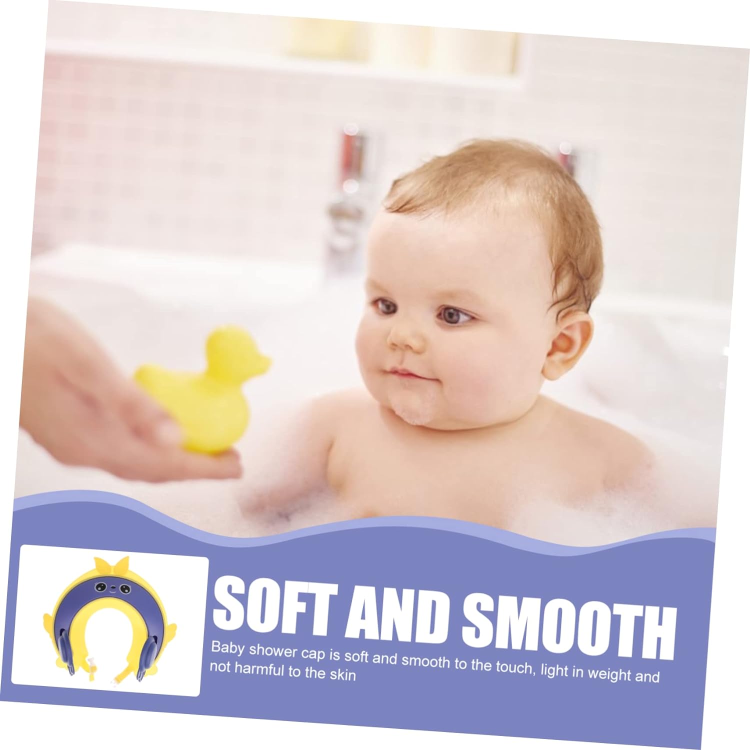 KOMBIUDA shampoo cap baby shower hat baby bath head protectors baby shampoo guard baby head wash cap protections bath caps infant shower cap baby crown bath products toddler child plastic