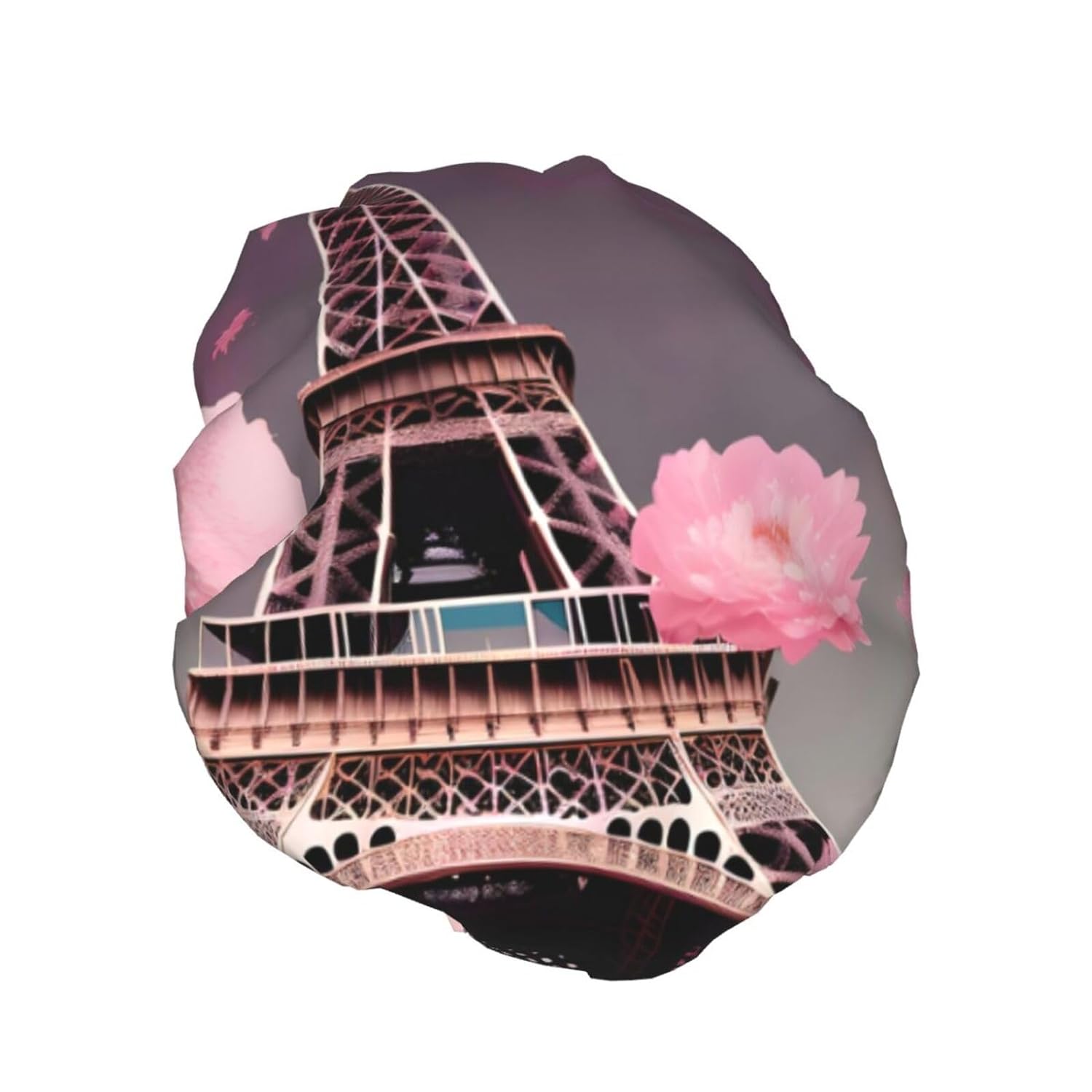 Ice Hockey print Print Reusable Shower Cap for Women,Double Waterproof Layers Bathing Hat,Quick Drying Bath Hair Cap