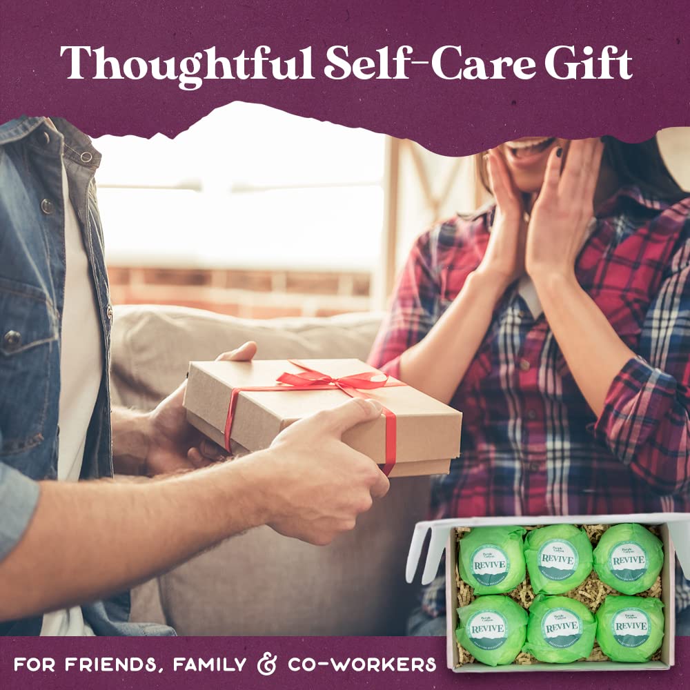 Purple Canyon Eucalyptus Bath Bombs for Women | Energizing Mint and Eucalyptus Bath Bomb with Natural Essential Oils | Gift Set of 6