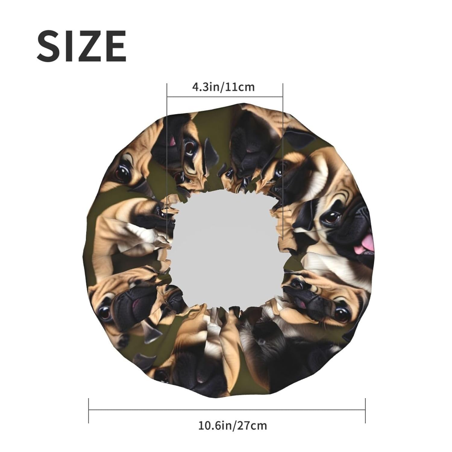 Ice Hockey print Print Reusable Shower Cap for Women,Double Waterproof Layers Bathing Hat,Quick Drying Bath Hair Cap