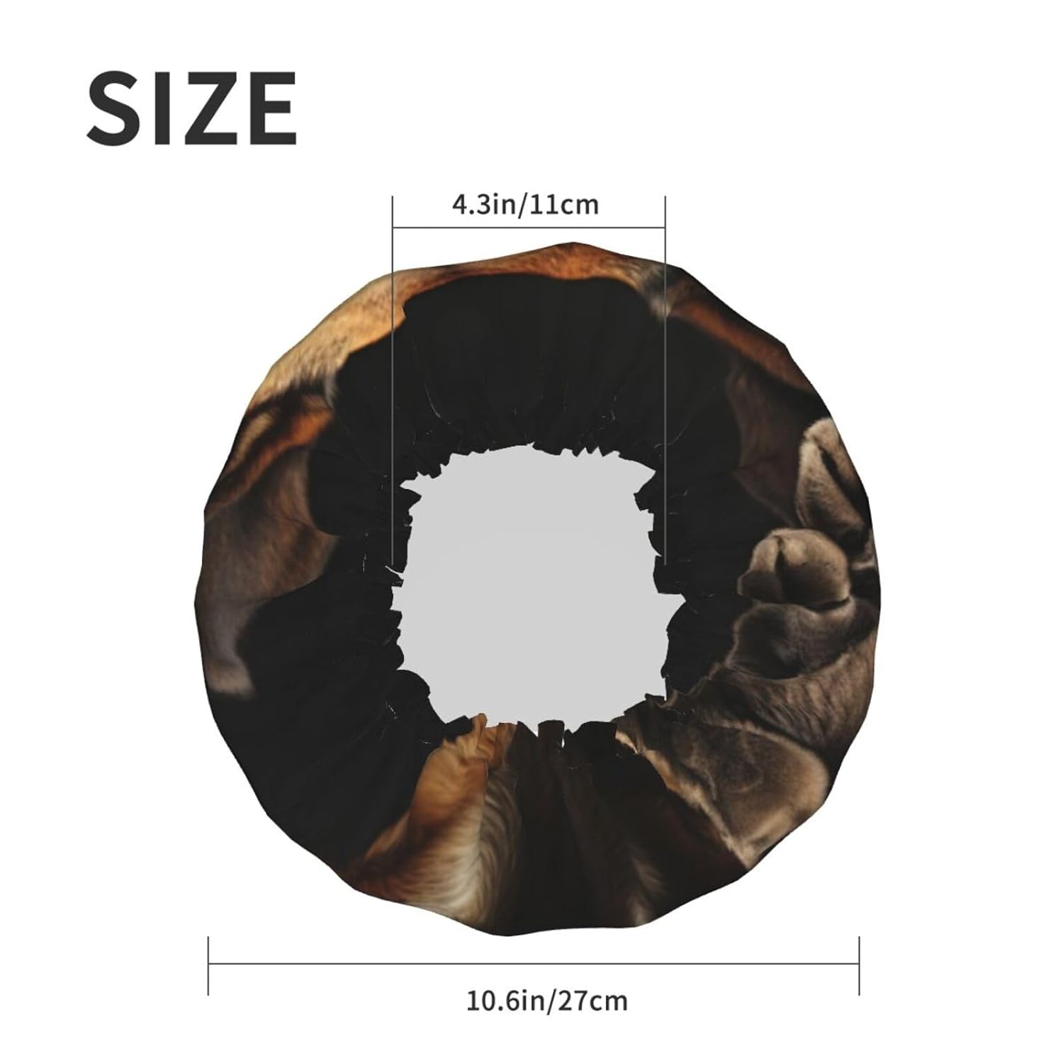 Ice Hockey print Print Reusable Shower Cap for Women,Double Waterproof Layers Bathing Hat,Quick Drying Bath Hair Cap