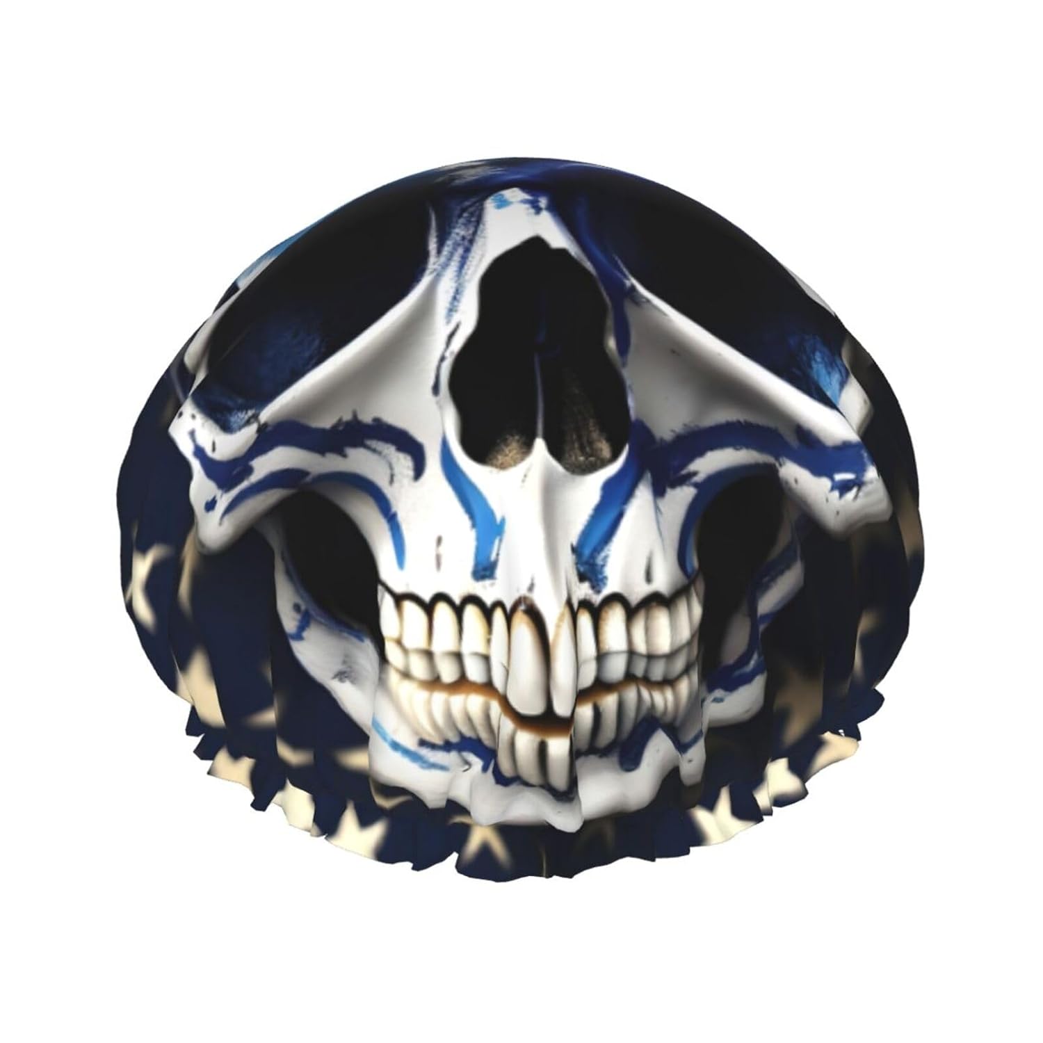 Ice Hockey print Print Reusable Shower Cap for Women,Double Waterproof Layers Bathing Hat,Quick Drying Bath Hair Cap