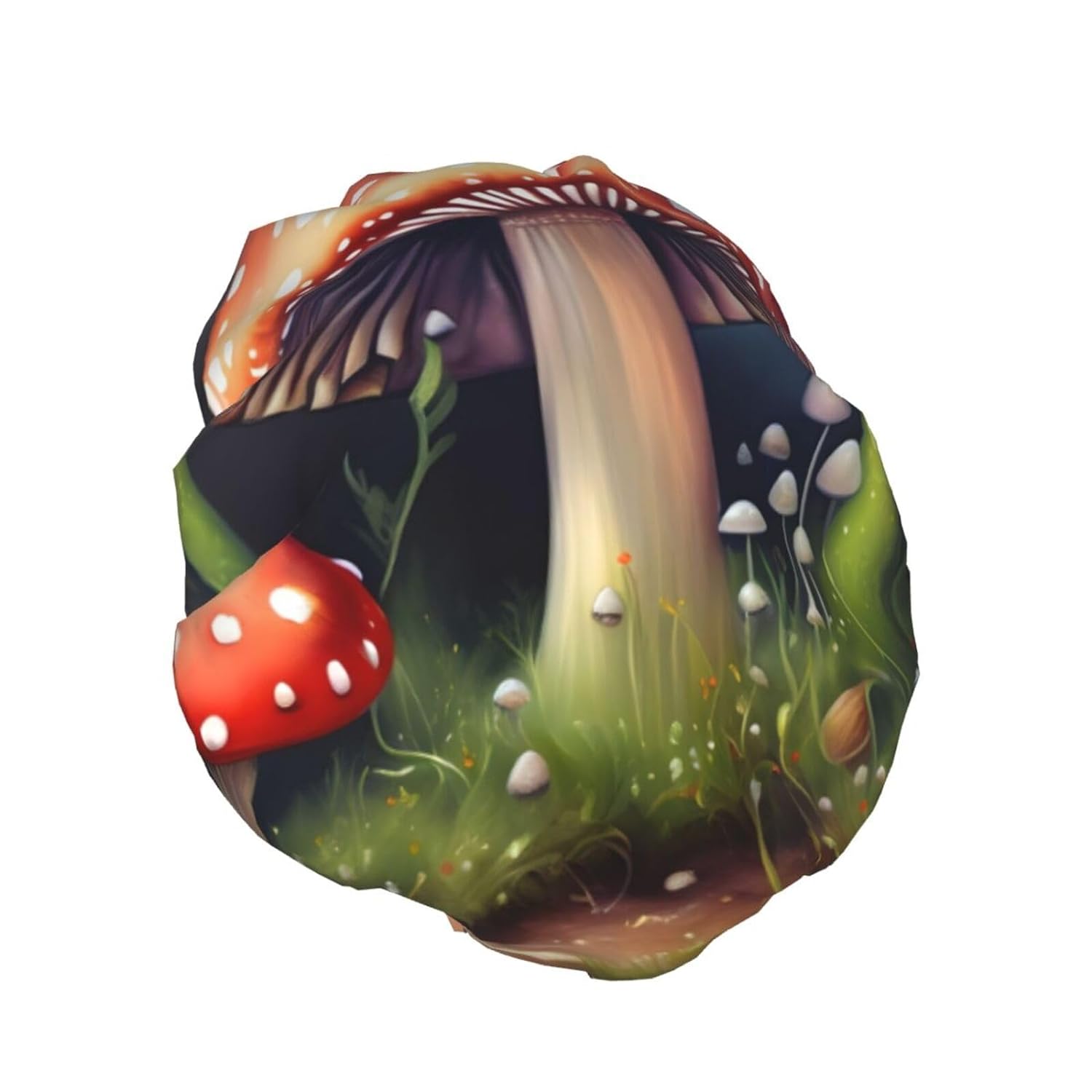 Ice Hockey print Print Reusable Shower Cap for Women,Double Waterproof Layers Bathing Hat,Quick Drying Bath Hair Cap